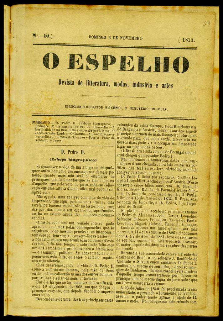 revistaecosdapaz.com - O estilo machadiano é encontrado numa biografia de Dom Pedro II